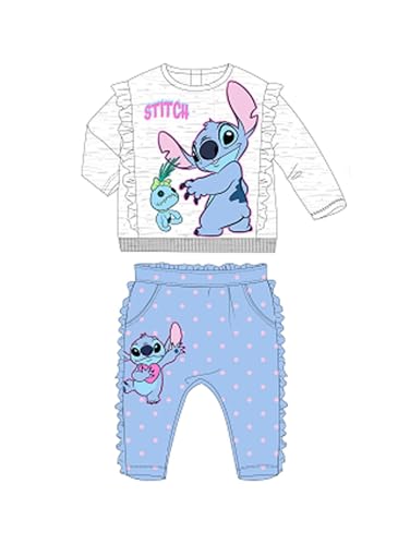 Disney 2 Teiliges Set Pullover + Hose Babys (3 bis 23 Monate) Lilo & Stitch Weich süß warm Sweatshirt + Jogger Mädchen Jungen Modell Gemischtem Aufdruck DIS LIS 5112C519-S1-12M von Disney