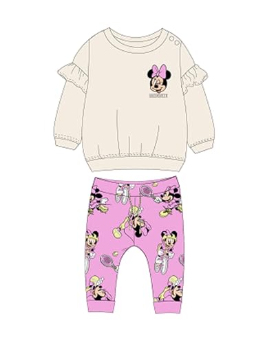 Disney 2 Teiliges Set Pullover + Hose Babys (3 bis 23 Monate) Minnie Weich süß warm Sweatshirt + Jogger Mädchen Jungen Modell Gemischtem Aufdruck DIS MF 5112C412-S2-12M von Disney