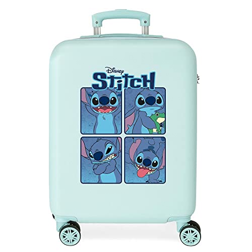 Disney Adorable Stitch Moods Türkisfarbener Kabinenkoffer 38 x 55 x 20 cm, starres ABS, seitliches Zahlenschloss, 35 l, 2 kg, 4 Doppelrollen, Handgepäck Disney Adorable Stitch Moods Türkisfarbener Kabinenkoffer 38 x 55 x 20 cm, starres ABS, seitliches Zahlenschloss, 35 l, 2 kg, 4 Doppelrollen, Handgepäck von Disney