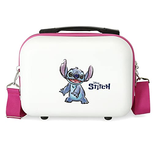 Disney Adorable Stitch Kulturbeutel, anpassbar, weiß, 29 x 21 x 15 cm, starres ABS, 9,14 l, 0,6 kg von Disney