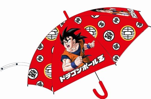 Disney Dragon Ball Z, Regenschirm, Unisex, Kinder, Erwachsene, Regen- und Windschutz, faltbar, langlebig, wasserdicht, Modell DB 5250010-RED-435, rot, Taille unique jeune, Klassisch von Disney