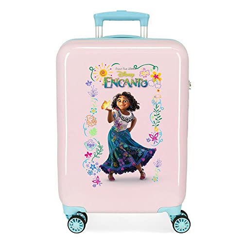 Disney Encanto Kabinentrolley, Rosa, 38 x 55 x 20 cm, Hartplastik, seitlicher Kombinationsverschluss, 34 l, 2 kg, 4 Räder von Disney