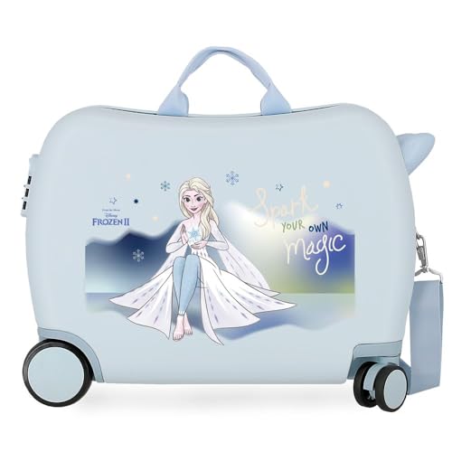 Disney Frozen Adventure Of My Mind Kinderkoffer, Blau, 50 x 38 x 20 cm, starrer ABS-Kombinationsverschluss seitlich, 38 l, 3 kg, 4 Räder, Handgepäck. von Disney