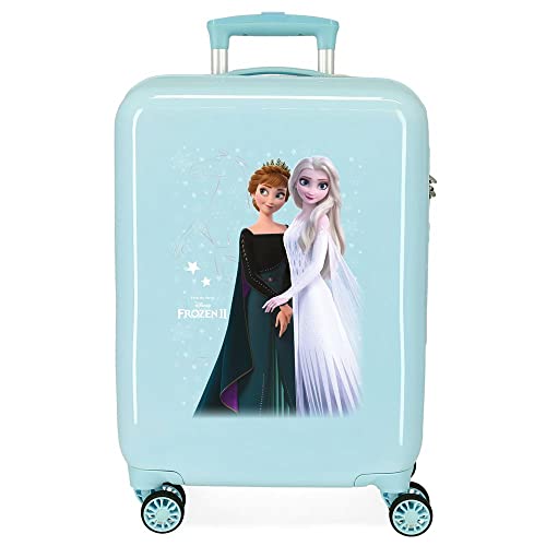 Disney Frozen Frosted Light Kabinentrolley, Blau, 38 x 55 x 20 cm, Hartplastik, seitlich, 34 l, 2 kg, 4 Räder, Handgepäck von Disney