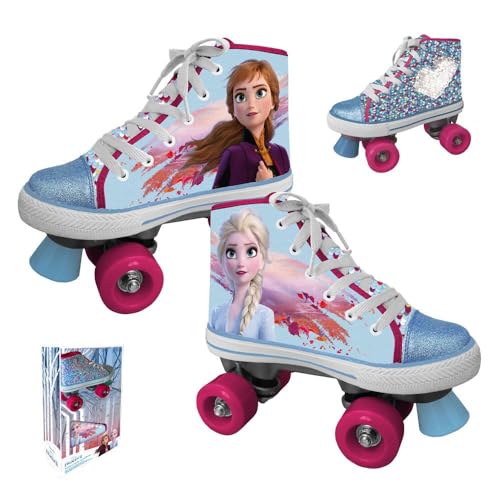 Disney Frozen II Rollschuhe mit drehbaren Pailletten für Mädchen, Mehrfarbig, 33-34 Disney Frozen II Rollschuhe mit drehbaren Pailletten für Mädchen, Mehrfarbig, 33-34 von Disney