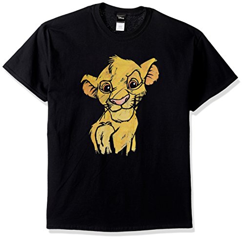 Disney Herren Lion King Simba Sketch Crown Prince Graphic T-shirt, Schwarz, L von Disney