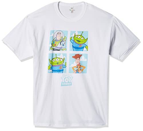 Disney Herren Toy Story Buzz Woody Alien Four Box Graphic T-shirt, Weiß, 3XL von Disney