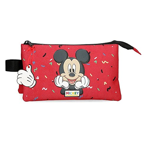 Disney It´s a Mickey Thing Federmäppchen mit drei Fächern, Rot, 22 x 12 x 5 cm, Polyester Disney It´s a Mickey Thing Federmäppchen mit drei Fächern, Rot, 22 x 12 x 5 cm, Polyester von Disney