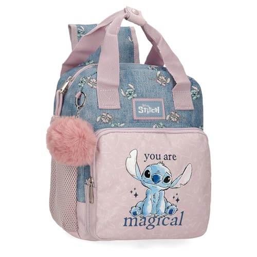 Disney Joumma Bags Stitch You Are Magical Rucksäcke, Schultaschen, Kinderrucksäcke, inklusive dekorativem Bommel, Verschiedene Fächer, blau, Vorschulrucksack von Disney