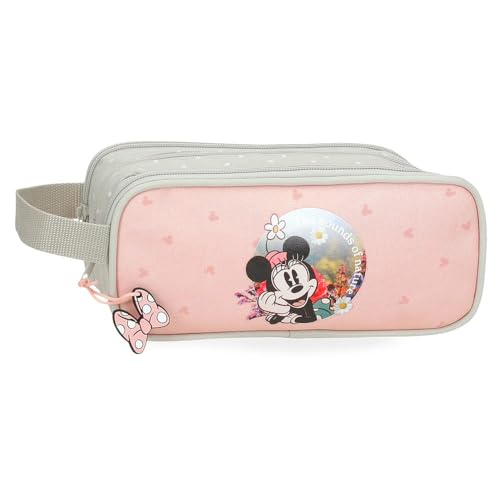 Disney Joumma Federmäppchen, Motiv: Minnie, Wildnatur, Grün, 22 x 10 x 9 cm, Polyester, grün, Dreifaches Federmäppchen von Disney