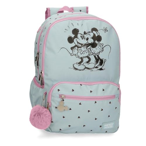 Joumma Disney Kisses M&M Schulrucksack, anpassbar an Trolley, Blau, 32 x 44 x 17 cm, Polyester, 24,68 l, blau, Schulrucksack, anpassbar an Trolley von Disney