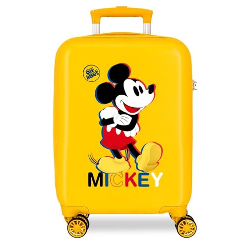 Disney Mickey All Smile Valise Kabine, Mehrfarbig, 38 x 55 x 20 cm, robuster ABS-Kunststoff, Fermeture mit Kombinationsleiste, 35 l, 2 kg, 4 doppelte rote Taschen, gelb, Talla única, Kabinenkoffer Disney Mickey All Smile Valise Kabine, Mehrfarbig, 38 x 55 x 20 cm, robuster ABS-Kunststoff, Fermeture mit Kombinationsleiste, 35 l, 2 kg, 4 doppelte rote Taschen, gelb, Talla única, Kabinenkoffer von Disney