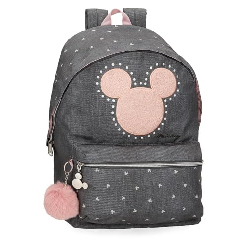 Joumma Disney Mickey Studs Schulrucksack für Laptop, Schwarz, 31 x 44 x 15 cm, Polyester, 20,46 l, Schwarz, Schulrucksack für Laptop von Disney