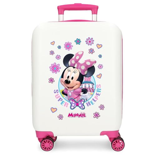 Disney Joumma Minnie-Helper-Kabinenkoffer, Kinderkoffer, aus ABS, einem robusten Material, Vier multidirektionale Doppelrollen, seitlicher Kombinationsverschluss, weiß, Koffer 50 Disney Joumma Minnie-Helper-Kabinenkoffer, Kinderkoffer, aus ABS, einem robusten Material, Vier multidirektionale Doppelrollen, seitlicher Kombinationsverschluss, weiß, Koffer 50 von Disney