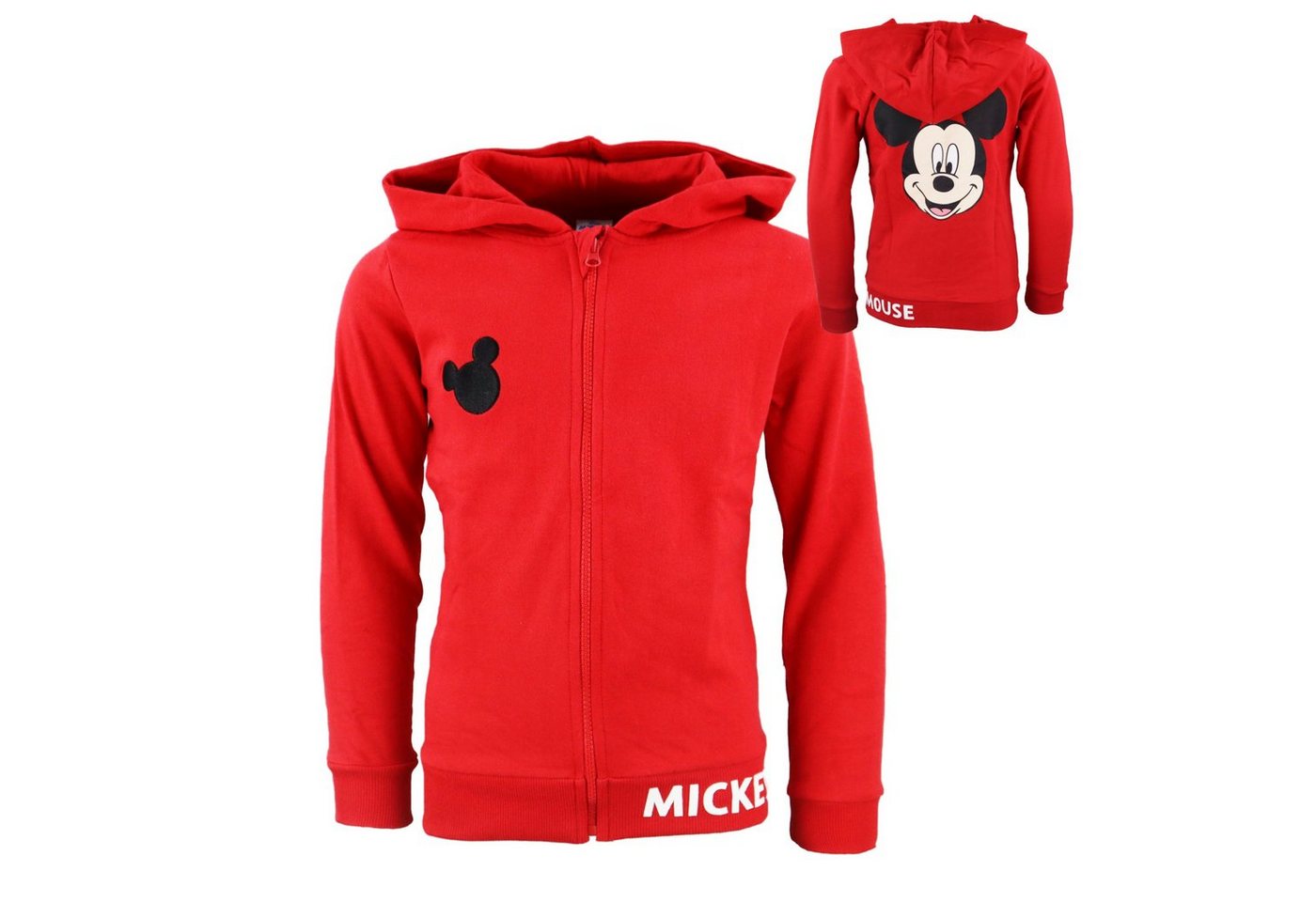 Disney Kapuzenpullover Disney Mickey Maus Kinder Jungen Reißverschluss Jacke Pulli mit Kapuze Gr. 98 bis 128 von Disney