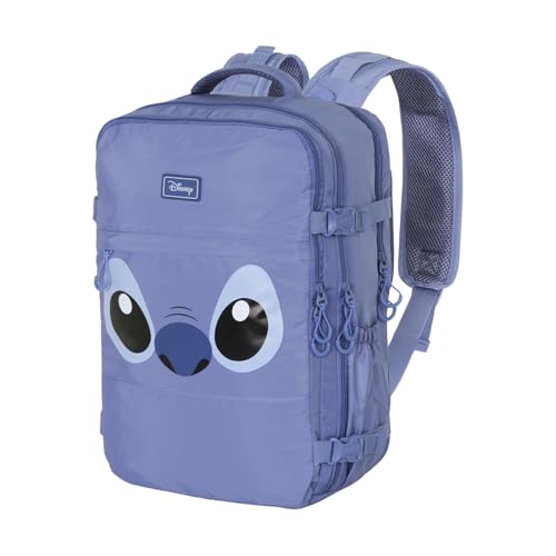 Disney Lilo und Stitch Face-Mercury Rucksack Handgepäck Flugzeug 40x20x25cm, Blau, Kapazität 20 L von Disney