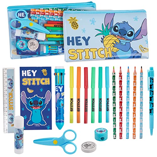 Disney Lilo und Stitch Federmäppchen | Stifttasche mit großem Fassungsvermögen | Mäppchen Organizer für Schreibwaren enthält Stifte, Kugelschreiber und mehr von Disney