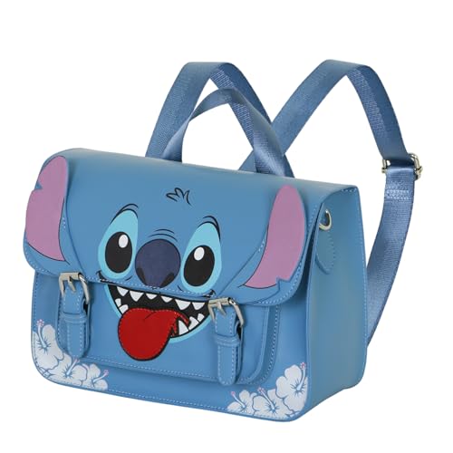Disney Lilo und Stitch Tongue-Satchel Rucksack-Schultertasche, Blau, 27 x 19 cm Disney Lilo und Stitch Tongue-Satchel Rucksack-Schultertasche, Blau, 27 x 19 cm von Disney