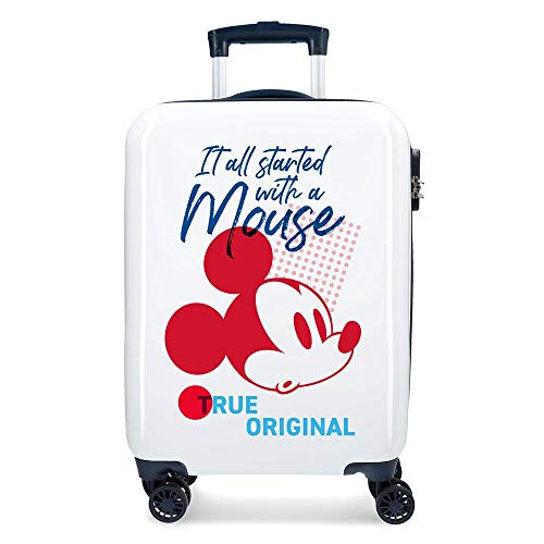 Disney Mickey Magic Kabinenkoffer Weiß 37x55x20 cms Hartschalen ABS Kombinationsschloss 33L 2,8Kgs 4 Doppelräder Handgepäck von Disney