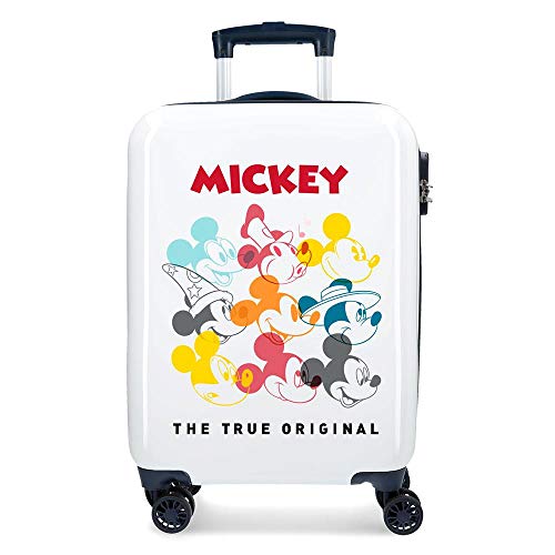 Disney Mickey Magic Kabinenkoffer Weiß 37x55x20 cms Hartschalen ABS Kombinationsschloss 33L 2,8Kgs 4 Doppelräder Handgepäck von Disney