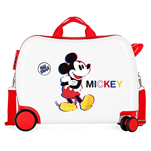 Disney Mickey 3D Kinderkoffer Weiß 50x38x20 cm Starres ABS Seitlicher Kombinationsverschluss 34L 1,8 kg 4 Rollen Handgepäck Disney Mickey 3D Kinderkoffer Weiß 50x38x20 cm Starres ABS Seitlicher Kombinationsverschluss 34L 1,8 kg 4 Rollen Handgepäck von Disney