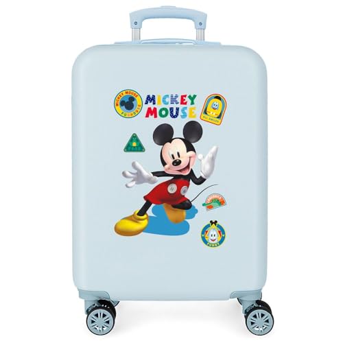 Disney Mickey All Smile Blauer Kabinenkoffer, 38 x 55 x 20 cm, starres ABS, seitliches Zahlenschloss, 35 l, 2 kg, 4 Doppelrollen, Handgepäck Disney Mickey All Smile Blauer Kabinenkoffer, 38 x 55 x 20 cm, starres ABS, seitliches Zahlenschloss, 35 l, 2 kg, 4 Doppelrollen, Handgepäck von Disney