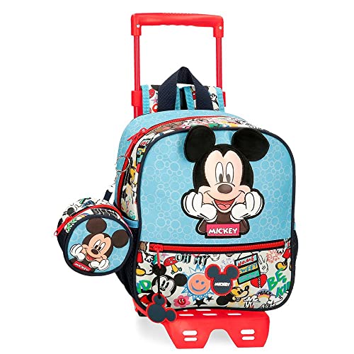 Disney Mickey Be Cool Kindergartenrucksack mit Trolley Blau 23x25x10 cm Polyester 5.75L von Disney