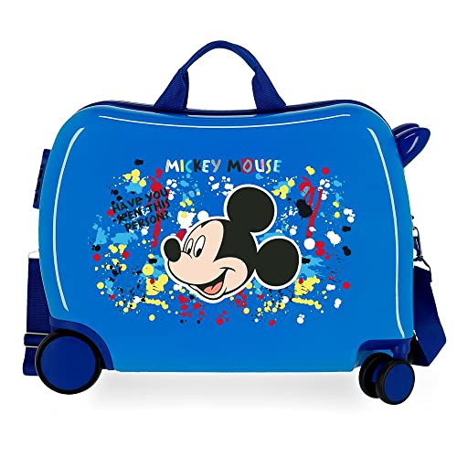 Disney Mickey Colour Mayhem Kinderkoffer, Blau, 50 x 38 x 20 cm, Hartplastik, seitlich, 34 l, 1,8 kg, 4 Handgepäck von Disney