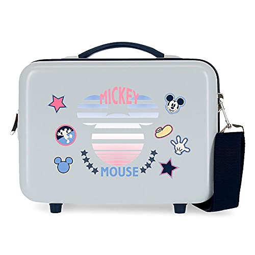 Disney Mickey Denim Kulturbeutel anpassbar mit Umhängetasche, Blau, 29 x 21 x 15 cm, starr, ABS 9,14 l von Disney