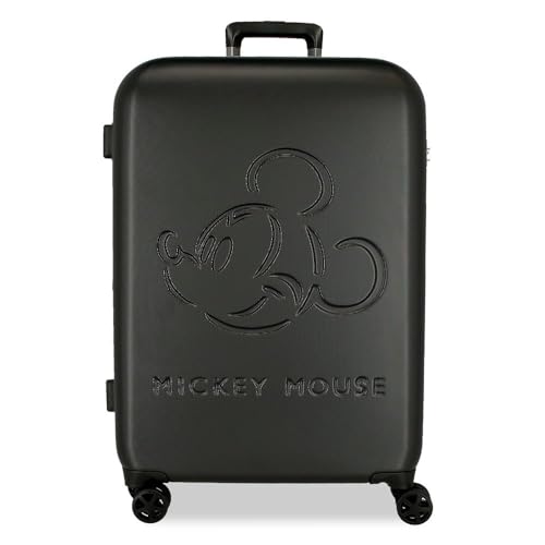 Disney Mickey Good Trip Koffer, mittelgroß, schwarz, 49 x 70 x 27 cm, starr, 3,86 kg, TSA-Verschluss, ABS, 3,86 kg, 92,61 l, ausziehbar, Schwarz, Talla única, Mittelgroßer Koffer Disney Mickey Good Trip Koffer, mittelgroß, schwarz, 49 x 70 x 27 cm, starr, 3,86 kg, TSA-Verschluss, ABS, 3,86 kg, 92,61 l, ausziehbar, Schwarz, Talla única, Mittelgroßer Koffer von Disney