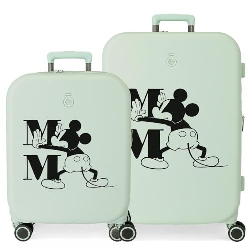 Disney Mickey Happiness Green Kofferset 55/70 cm Starres ABS Integrierter TSA-Verschluss 116L 7,54 kg 4 Doppelrollen Handgepäck Disney Mickey Happiness Green Kofferset 55/70 cm Starres ABS Integrierter TSA-Verschluss 116L 7,54 kg 4 Doppelrollen Handgepäck von Disney