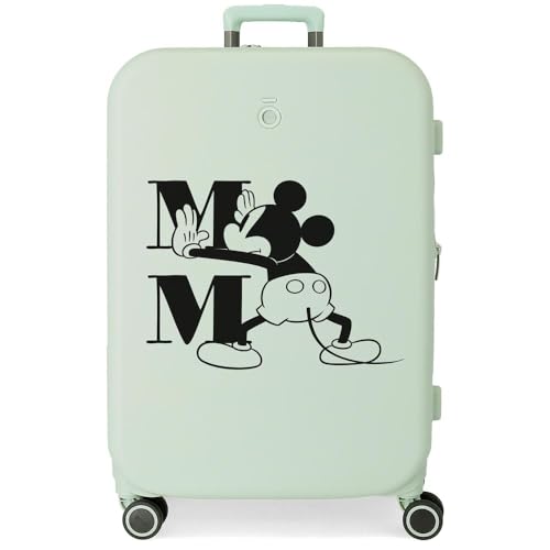 Disney Mickey Happiness Medium Koffer Grün 48x70x28 cm Starres ABS Integrierter TSA-Verschluss 79L 4,32 kg 4 Doppelrollen von Disney