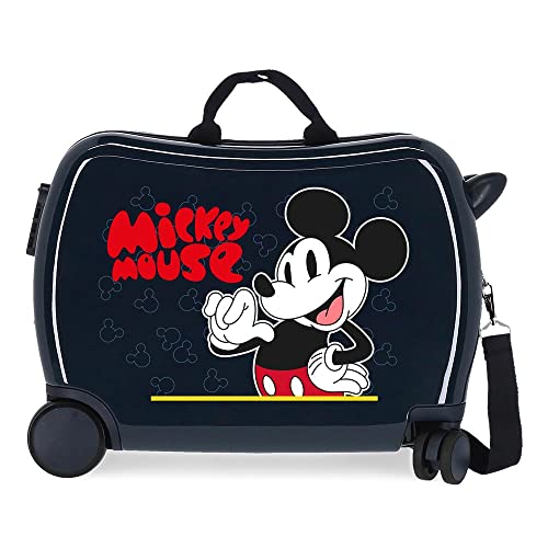 Disney Mickey Mouse Fashion Kinderkoffer, Blau, 50 x 39 x 20 cm, starre ABS-Kombinationsverschluss, 34 l, 1,8 kg, 4 Räder, Handgepäck, blau, kinderkoffer von Disney