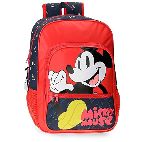Disney Mickey Mouse Fashion Schulrucksack, mehrfarbig, 30 x 38 x 12 cm, Mikrofaser, 13,68 l, bunt, Schulrucksack von Disney