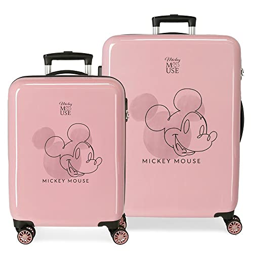 Disney Mickey Outline Koffer-Set, Rosa, 55/68 cm, starr, ABS-Kombinationsverschluss, seitlich, 104 l, 6 kg, 4 Räder, Handgepäck Disney Mickey Outline Koffer-Set, Rosa, 55/68 cm, starr, ABS-Kombinationsverschluss, seitlich, 104 l, 6 kg, 4 Räder, Handgepäck von Disney