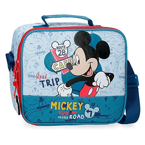 Disney Mickey Road Trip Anpassbarer Kulturbeutel mit blauem Schulterriemen 23x20x9 cm Polyester von Disney