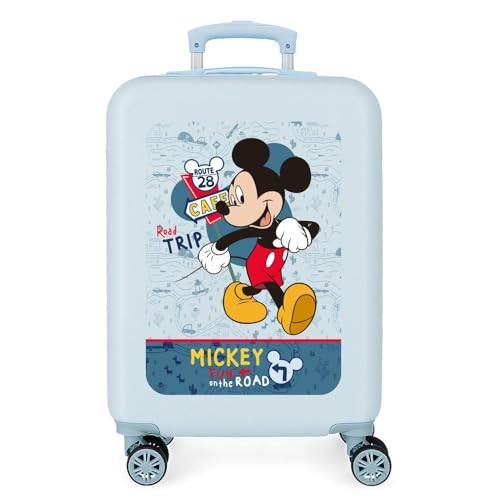 Disney Mickey Road Trip Kabinenkoffer Blau 38 x 55 x 20 cm Starres ABS Seitenkombinationsschloss 34L 2 kg 4 Doppelrollen Handgepäck von Disney