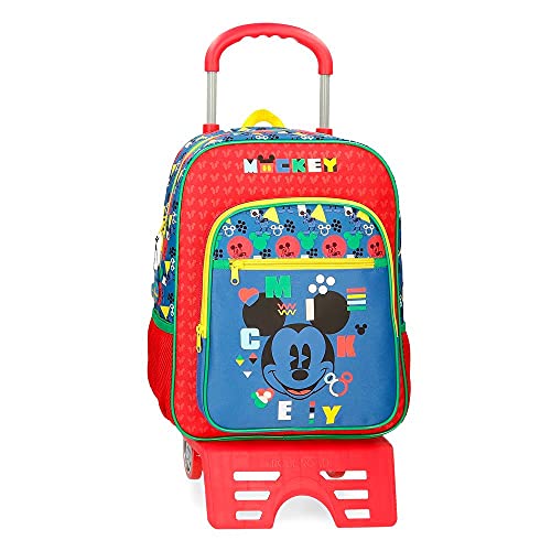 Disney Mickey Shape Shifter Schulrucksack mit Trolley, Mehrfarbig, 27 x 38 x 11 cm, Polyester, 11,29 l von Disney