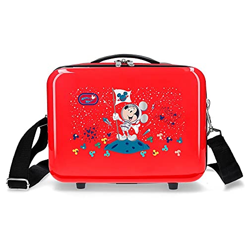 Disney Mickey on The Moon Kulturbeutel, anpassbar, mit Umhängetasche, Rot, 29 x 21 x 15 cm, starr, ABS 9,14 l von Disney