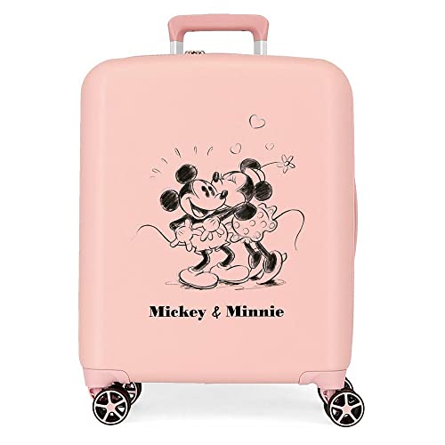 Disney Mickey & Minnie Kisses Nude Kabinenkoffer 40x55x20 cm Starres ABS Integrierter TSA-Verschluss 38,4 l 2,82 kg Handgepäck mit 4 Doppelrollen von Disney