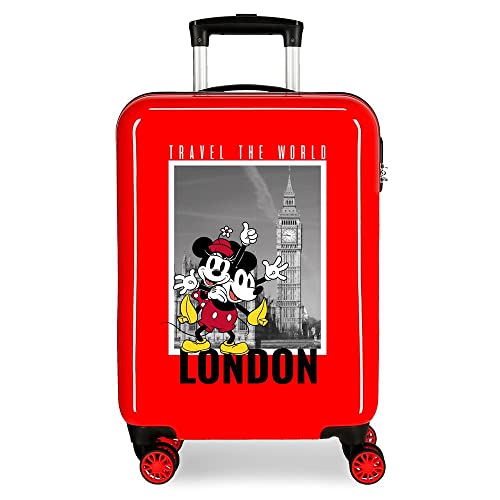 Disney Mickey und Minnie Travel the World London Kabinenkoffer, Rot, 38 x 55 x 20 cm, starres ABS, seitliches Zahlenschloss, 34 l, 2 kg, 4 Doppelrollen, Handgepäck Disney Mickey und Minnie Travel the World London Kabinenkoffer, Rot, 38 x 55 x 20 cm, starres ABS, seitliches Zahlenschloss, 34 l, 2 kg, 4 Doppelrollen, Handgepäck von Disney