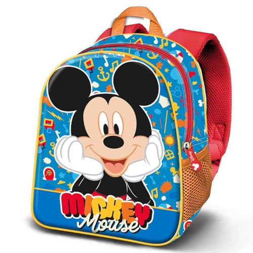 Disney Micky Maus Glad-Elite 3D Rucksack, Blau, 26 x 31 cm, Kapazität 8 L von Disney