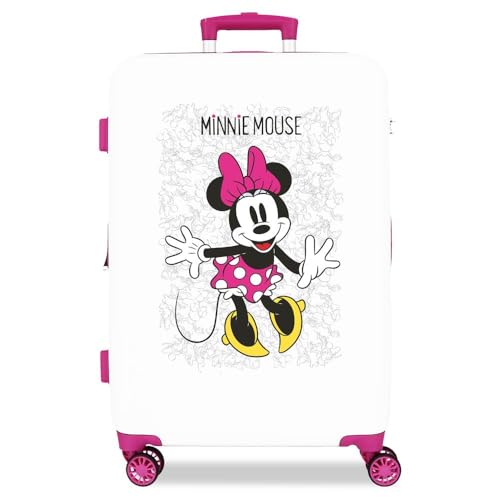 Disney Minnie Enjoy the Day Mittlerer Koffer Weiß 48x68x26 cms Hartschalen ABS Kombinationsschloss 70L 3,7Kgs 4 Doppelräder Disney Minnie Enjoy the Day Mittlerer Koffer Weiß 48x68x26 cms Hartschalen ABS Kombinationsschloss 70L 3,7Kgs 4 Doppelräder von Disney
