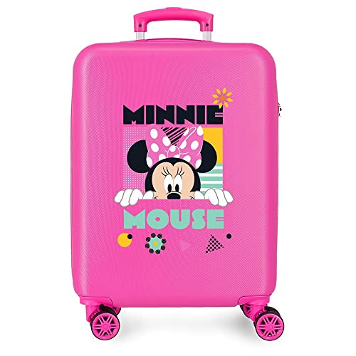 Disney Minnie Geometrischer rosa Kabinenkoffer, 38 x 55 x 20 cm, starres ABS, seitliches Zahlenschloss, 35 l, 2 kg, 4 Doppelrollen, Handgepäck Disney Minnie Geometrischer rosa Kabinenkoffer, 38 x 55 x 20 cm, starres ABS, seitliches Zahlenschloss, 35 l, 2 kg, 4 Doppelrollen, Handgepäck von Disney