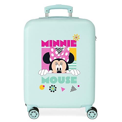 Disney Minnie Geometrischer türkisfarbener Kabinenkoffer 38 x 55 x 20 cm, starres ABS, seitliches Zahlenschloss, 35 l, 2 kg, 4 Doppelrollen, Handgepäck Disney Minnie Geometrischer türkisfarbener Kabinenkoffer 38 x 55 x 20 cm, starres ABS, seitliches Zahlenschloss, 35 l, 2 kg, 4 Doppelrollen, Handgepäck von Disney