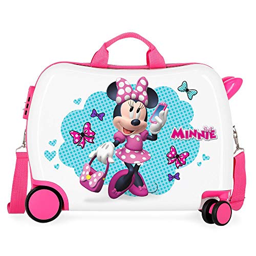 Disney Minnie Good Mood Kinder-Koffer Mehrfarbig 50x38x20 cms Hartschalen ABS Kombinationsschloss 34L 2,1Kgs 4 Räder Handgepäck, Weiß von Disney