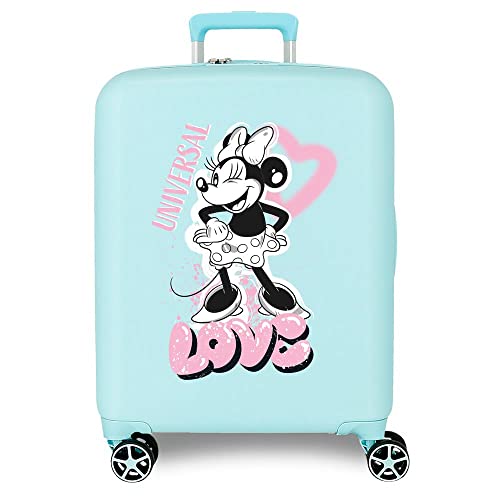 Disney Minnie Heart Türkiser Kabinenkoffer 40x55x20 cm Starres ABS Integriertes TSA-Schloss 38,4 l 2,82 kg 4 Doppelrollen Handgepäck von Disney