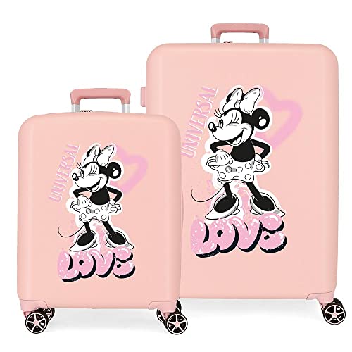Disney Minnie Heart Nude Koffer-Set, 55/70 cm, starres ABS, integrierter TSA-Verschluss, 88 l, 6,8 kg, 4 Doppelrollen, Handgepäck Disney Minnie Heart Nude Koffer-Set, 55/70 cm, starres ABS, integrierter TSA-Verschluss, 88 l, 6,8 kg, 4 Doppelrollen, Handgepäck von Disney