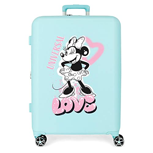 Disney Minnie Heart Türkis mittlerer Koffer 48x70x26 cm Starres ABS Integrierter TSA-Verschluss 88L 3,98 kg 4 Doppelräder Disney Minnie Heart Türkis mittlerer Koffer 48x70x26 cm Starres ABS Integrierter TSA-Verschluss 88L 3,98 kg 4 Doppelräder von Disney