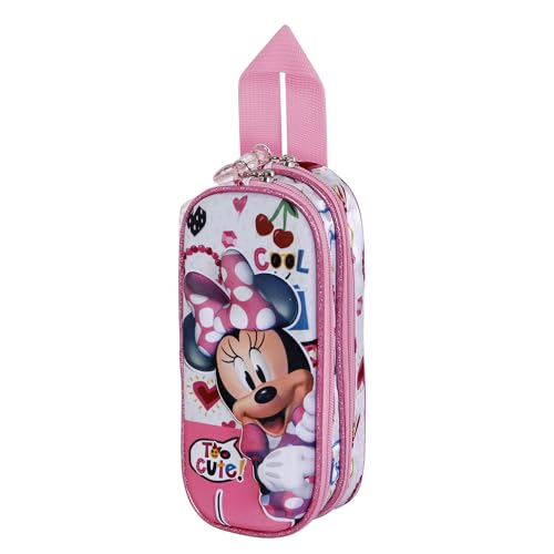 Disney Minnie Maus Too Cute-3D Doppelfedermäppchen, Rosa, 22 x 9,5 cm von Disney